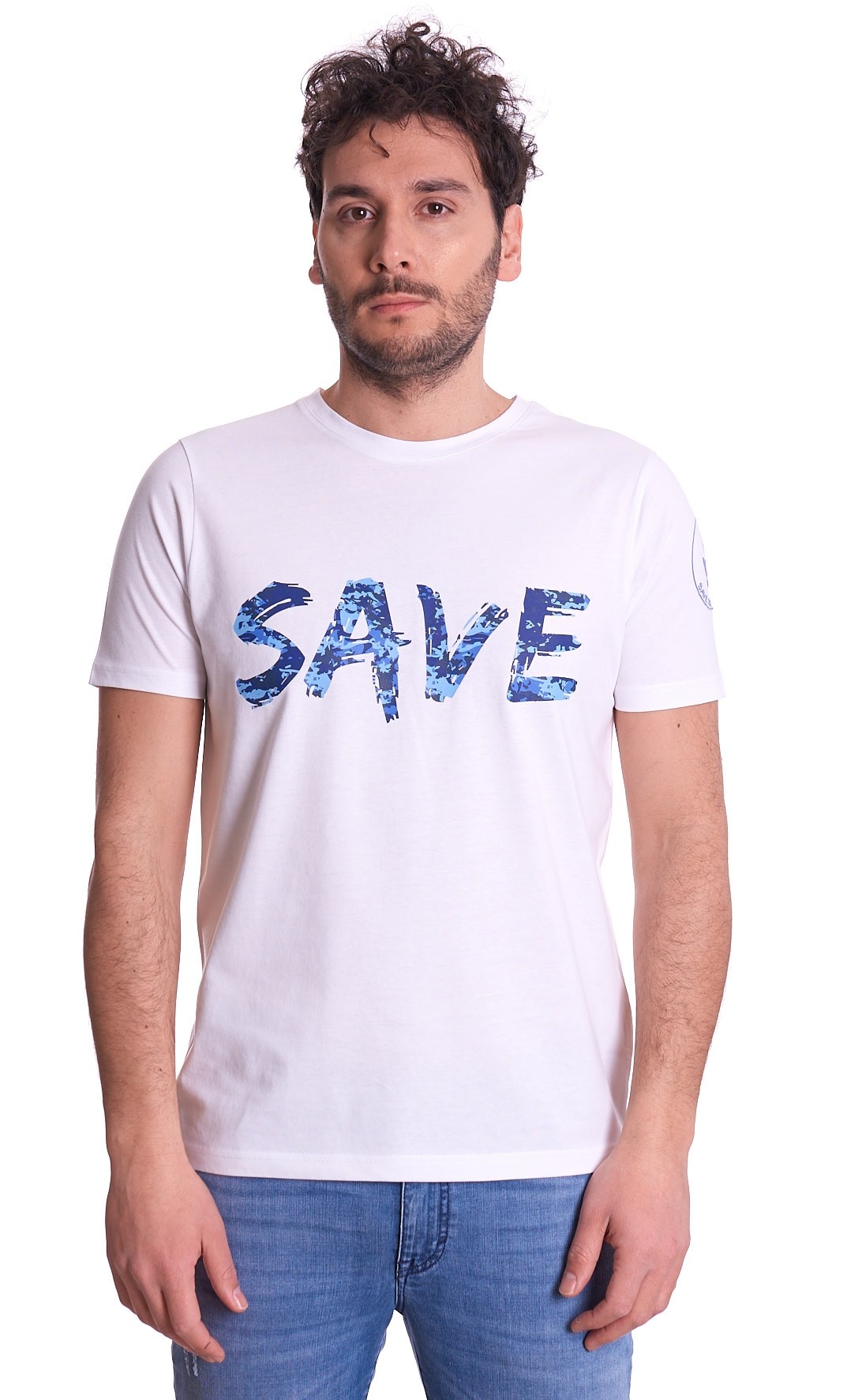 Image of T-SHIRT SAVE THE DUCK SLIM FIT STAMPA CAMOUFLAGE