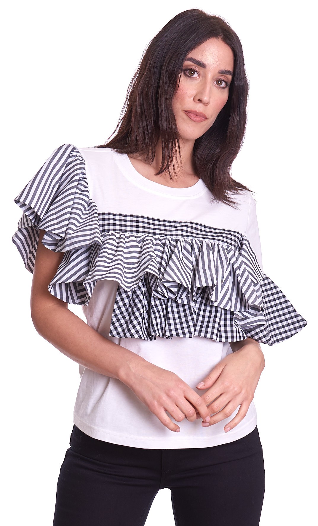 Image of T-SHIRT TWINSET ACTITUDE CON VOLANT