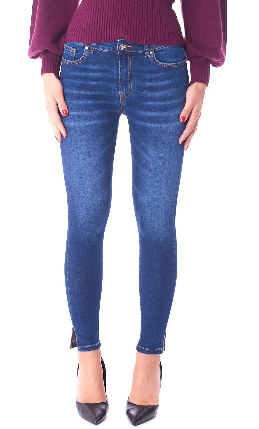 Image of JEANS WHITE WISE SIGARETTA CON SPACCO