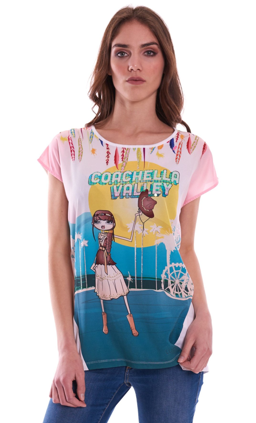 Women's t-shirt Luckylu with coachella valley print TS23JM