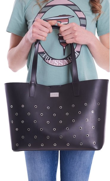 TOTE BAG TRUSSARDI JEANS WITH STUDS EMMA