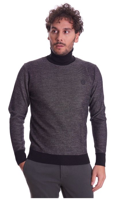 Maglia bicolore collo alto Trussardi uomo slim fit 52M00500