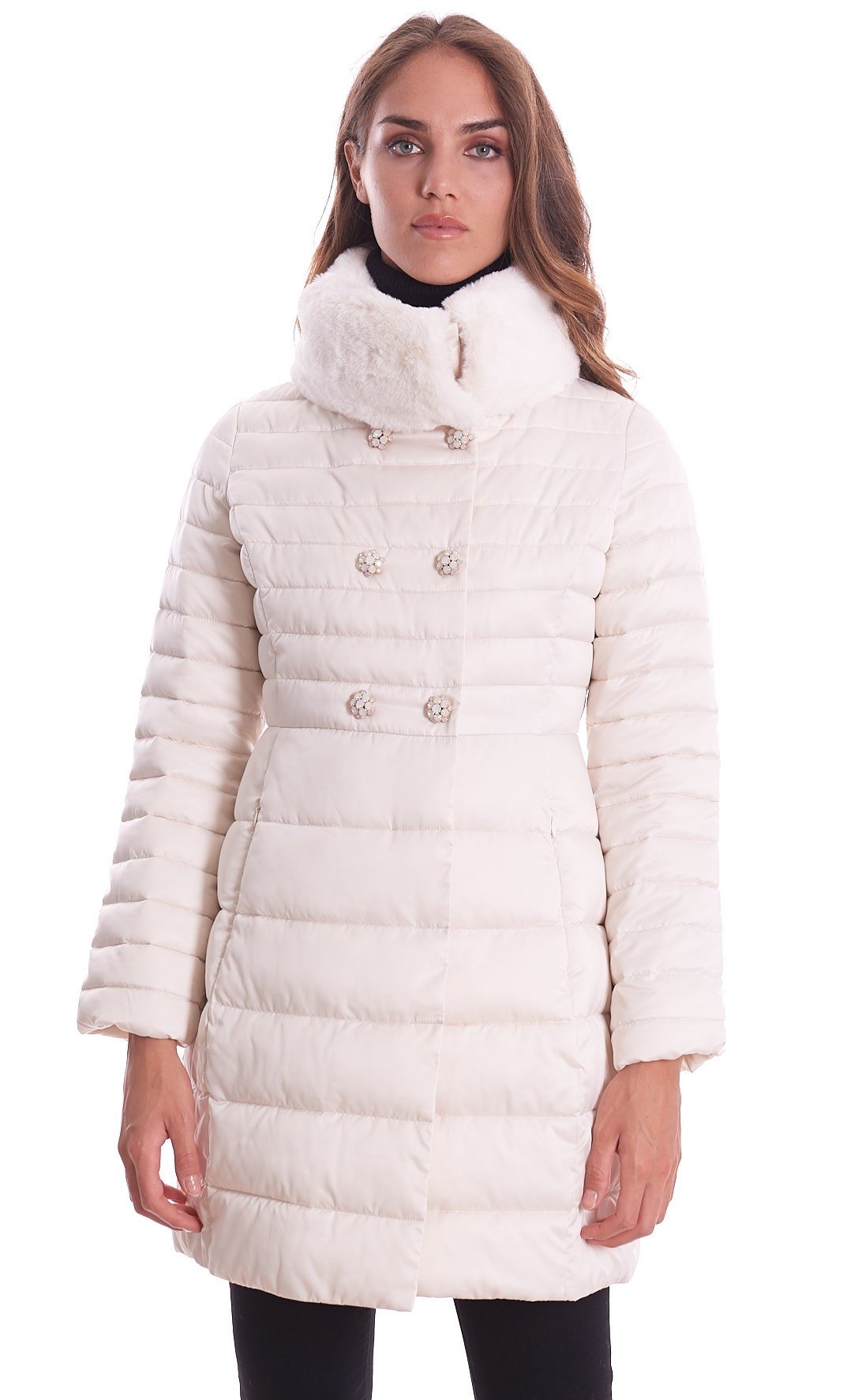 Piumino bianco lungo shop
