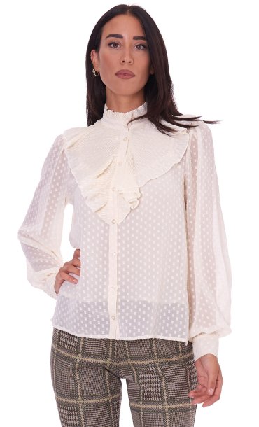 TWINSET LONG SLEEVE SHIRT WITH POIS