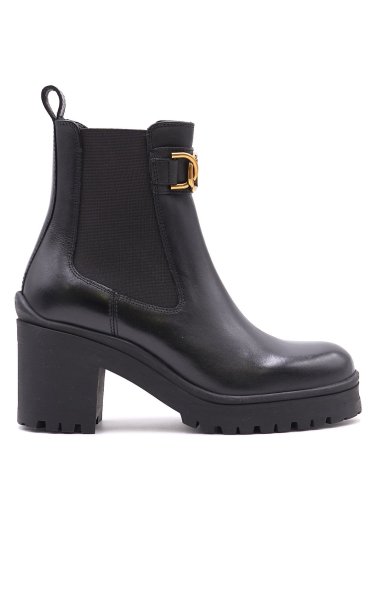 Stivaletti chelsea TWINSET donna con logo nero 222TCT132