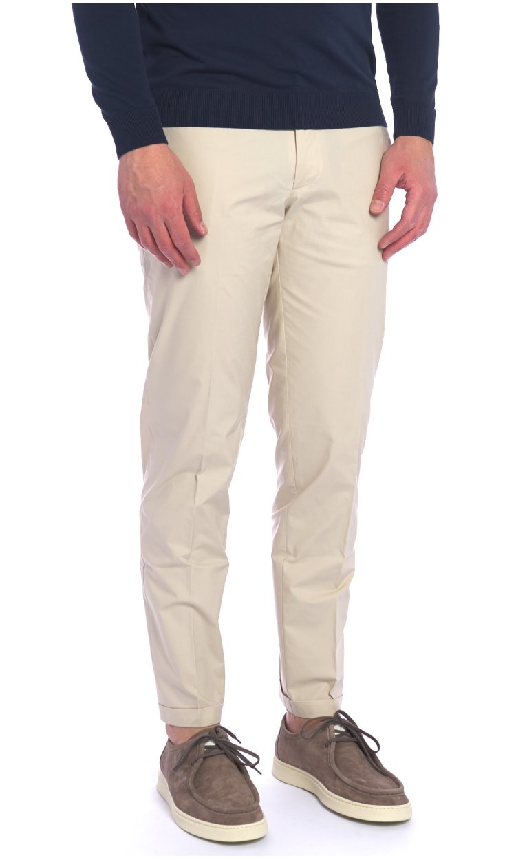 RE HASH SUPER LIGHT STRETCH PANTS WITH TURN UP - MUCHA