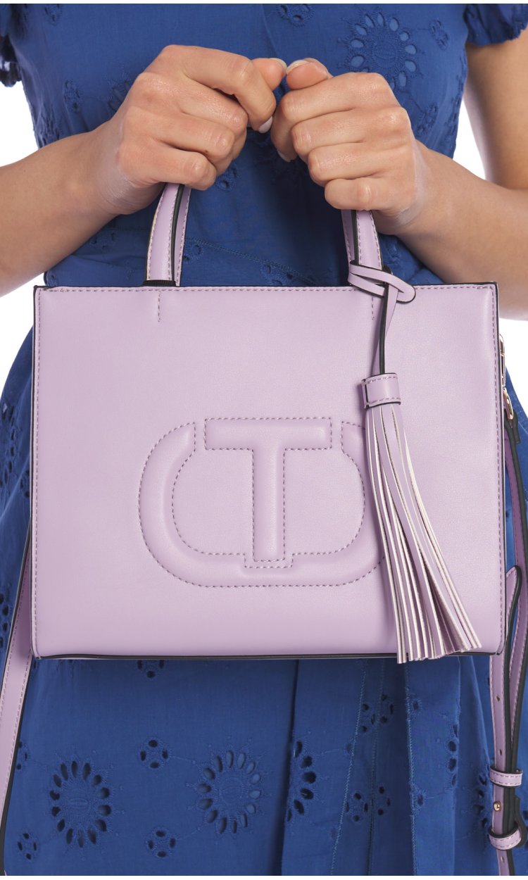 TWINSET TOTE BAG WITH LOGO AND TASSEL