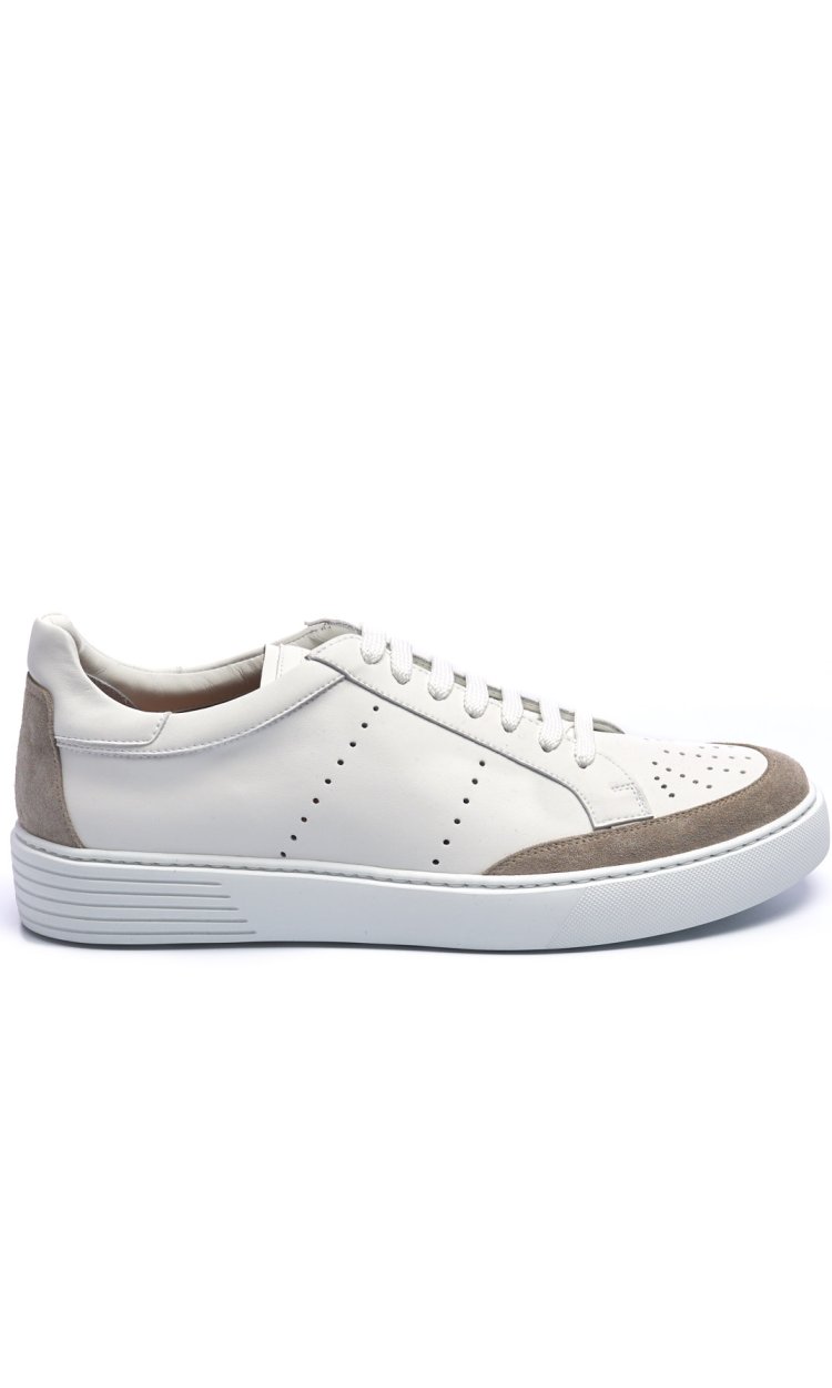 ROSSI SNEAKERS IN PERFORATED LEATHER AND SUEDE