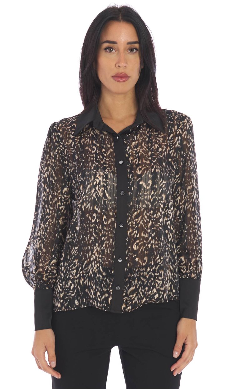 WHITE WISE LONG SLEEVE PATTERNED SHIRT